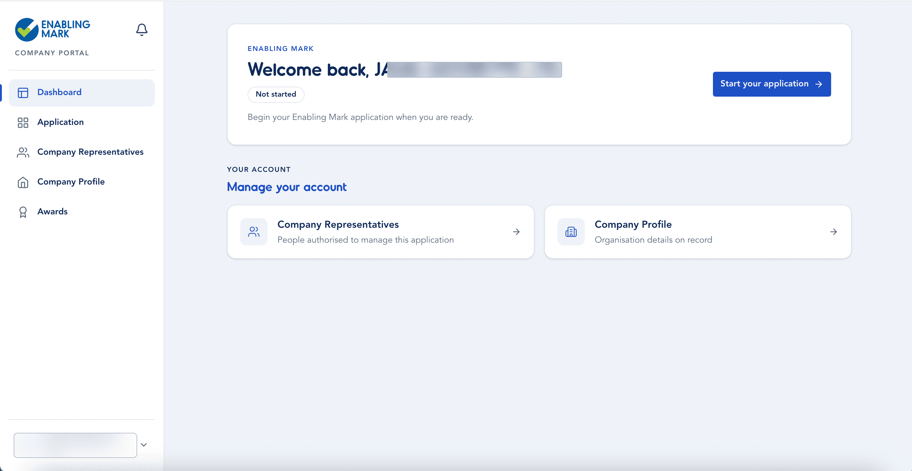 Company dashboard