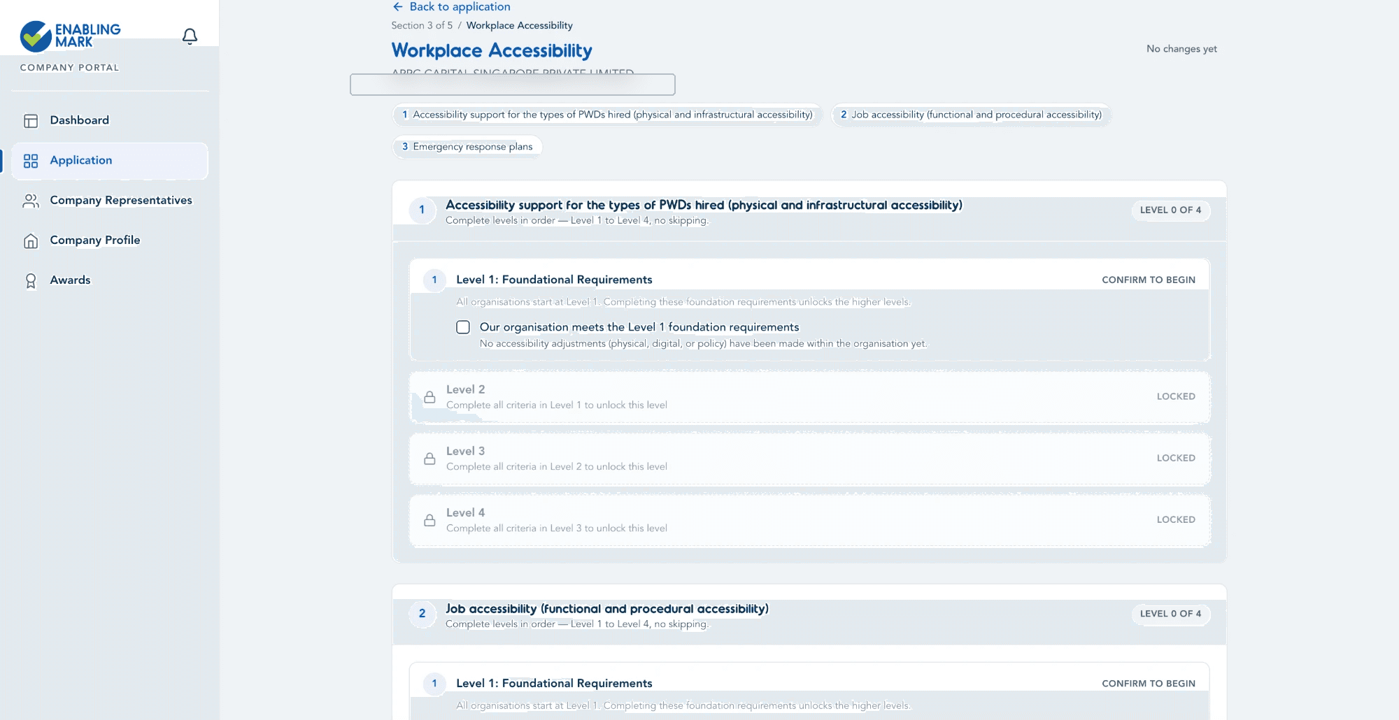 Workplace Accessibility section